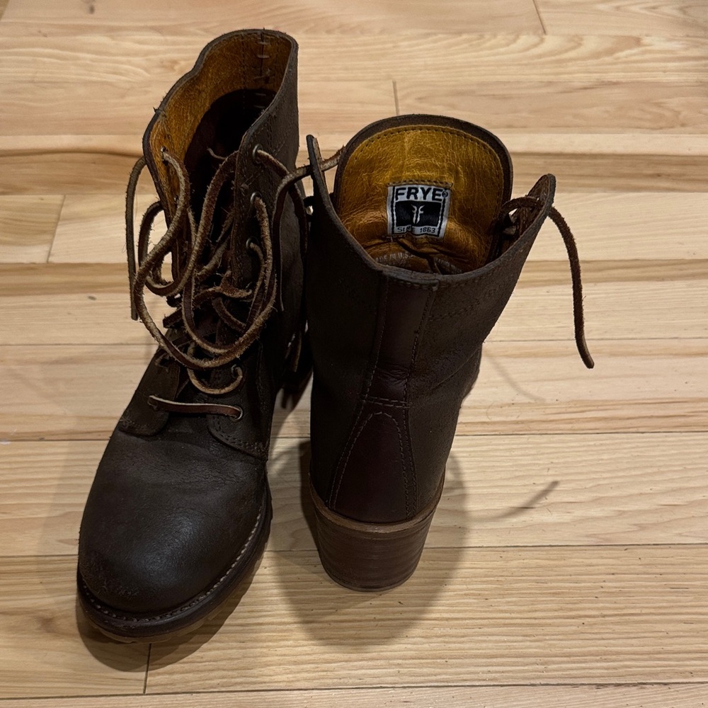 Frye Dark Brown Leather Ankle Boots